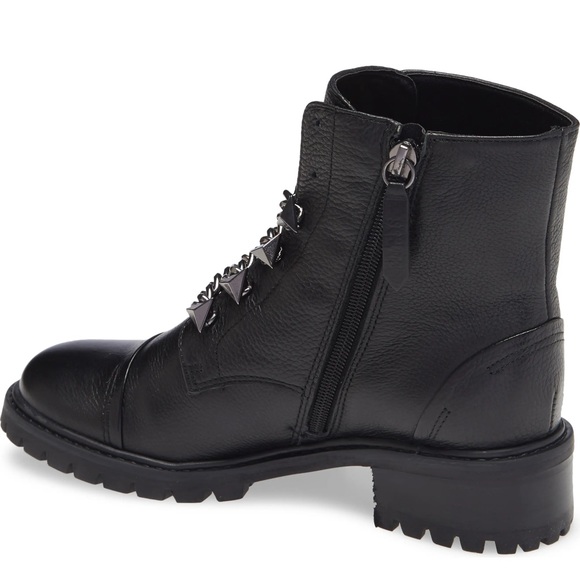 Schutz Jeh Chain Leather Combat Booties 